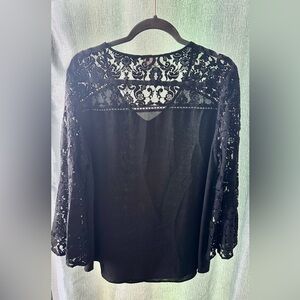 Chico’s black  louse with long bell lace sleeves size 2